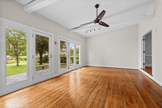 6414 Wythe Pl, Norfolk, VA 23508 - unfurnished room with a ceiling fan, wood finished floors, and baseboards