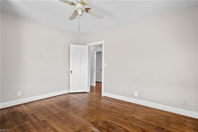 6414 Wythe Pl, Norfolk, VA 23508 - spare room with baseboards, ceiling fan, and wood finished floors