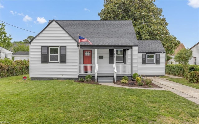 3506 Somme Ave, Norfolk, VA 23509 - view of front of home with a porch, roof with shingles, and a front lawn