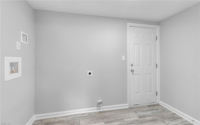 3506 Somme Ave, Norfolk, VA 23509 - laundry area featuring electric dryer hookup, light wood finished floors, baseboards, and hookup for a washing machine