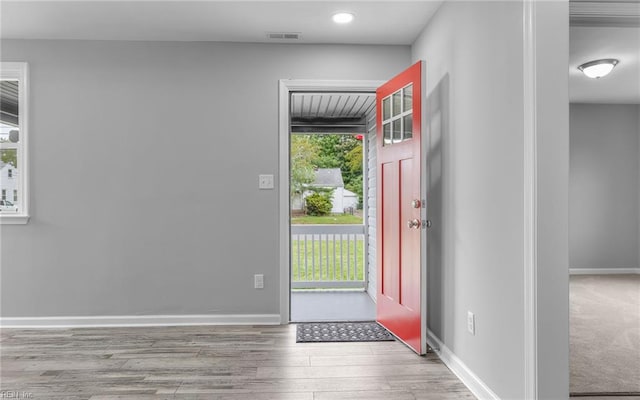 3506 Somme Ave, Norfolk, VA 23509 - foyer entrance with wood finished floors, baseboards, and recessed lighting