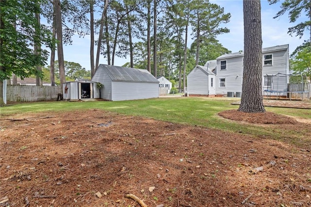 6615 Cabot Ave, Norfolk, VA 23502 - view of yard featuring a trampoline and central air condition unit
