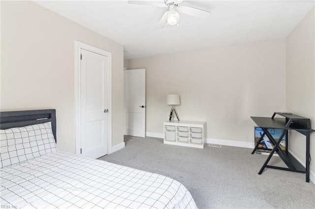 6615 Cabot Ave, Norfolk, VA 23502 - carpeted bedroom with baseboards and ceiling fan