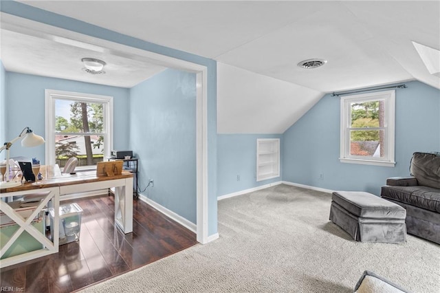 6615 Cabot Ave, Norfolk, VA 23502 - carpeted office featuring baseboards and lofted ceiling