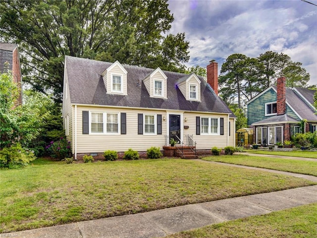 203 Sinclair St, Norfolk, VA 23505 - new england style home with a front lawn and crawl space