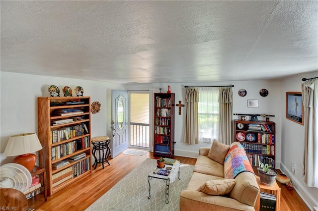 9206 Dixon Rd, Suffolk, VA 23433 - living area with a textured ceiling, plenty of natural light, light wood-style flooring, and baseboards