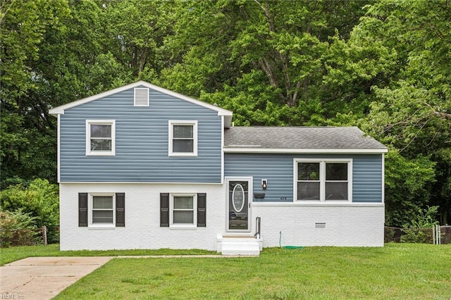 428 Maryle Ct, Newport News, VA 23602 - split level home with brick siding, entry steps, and roof with shingles