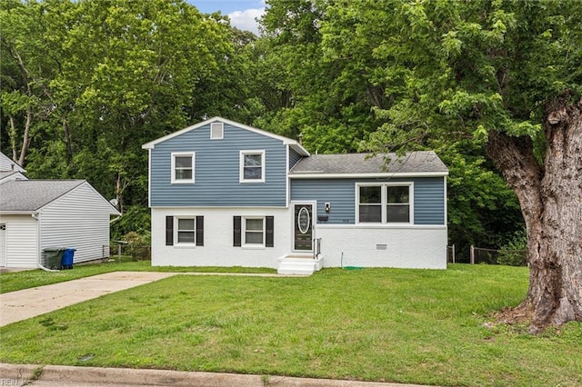 428 Maryle Ct, Newport News, VA 23602 - tri-level home with brick siding, entry steps, a shingled roof, and concrete driveway