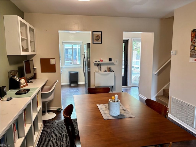 232 Mill Point Dr, Hampton, VA 23669 - dining space featuring plenty of natural light, baseboards, stairway, and an office area