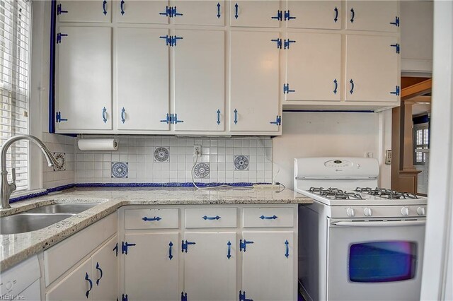751 Shirley Ave, Norfolk, VA 23517 - kitchen with gas range gas stove, a sink, white cabinetry, and healthy amount of natural light