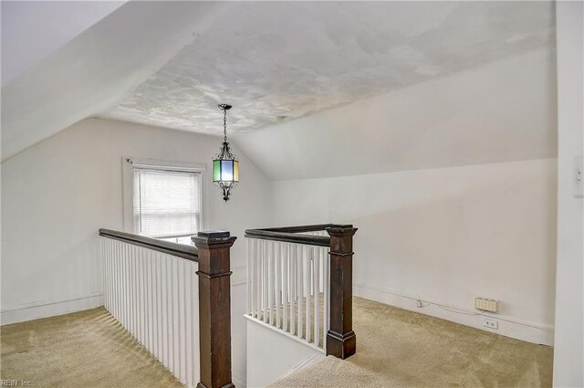 751 Shirley Ave, Norfolk, VA 23517 - staircase with vaulted ceiling, carpet flooring, and baseboards