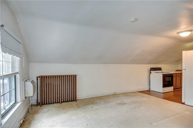 751 Shirley Ave, Norfolk, VA 23517 - bonus room featuring radiator, lofted ceiling, carpet flooring, and baseboards