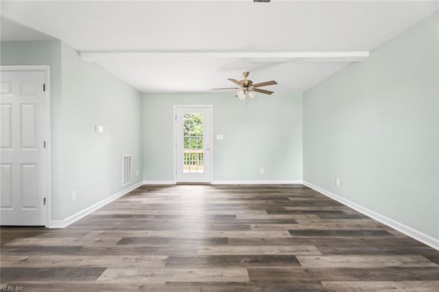 2915 Berkley Ave, Chesapeake, VA 23325 - spare room featuring a ceiling fan, baseboards, and wood finished floors