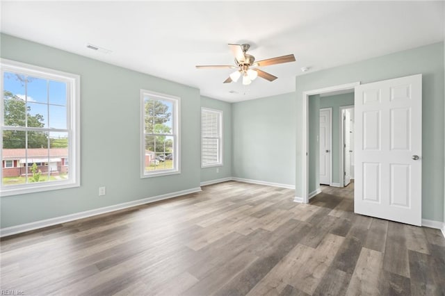 2915 Berkley Ave, Chesapeake, VA 23325 - spare room with ceiling fan, wood finished floors, baseboards, and a smoke detector