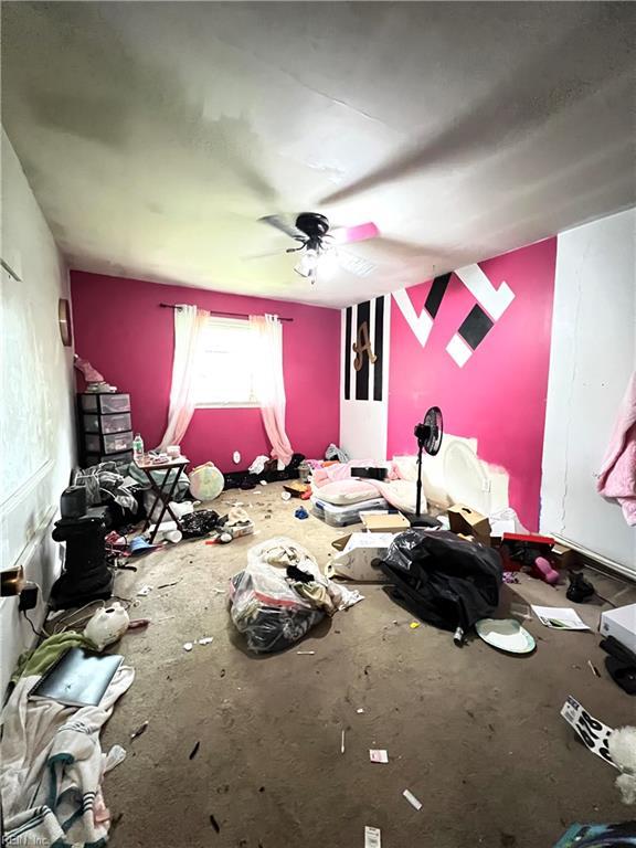 418 Fox Hill Rd, Hampton, VA 23669 - unfurnished bedroom with a ceiling fan