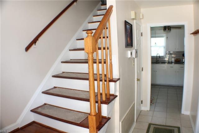 122 Lambert Dr, Newport News, VA 23602 - stairway featuring tile patterned flooring
