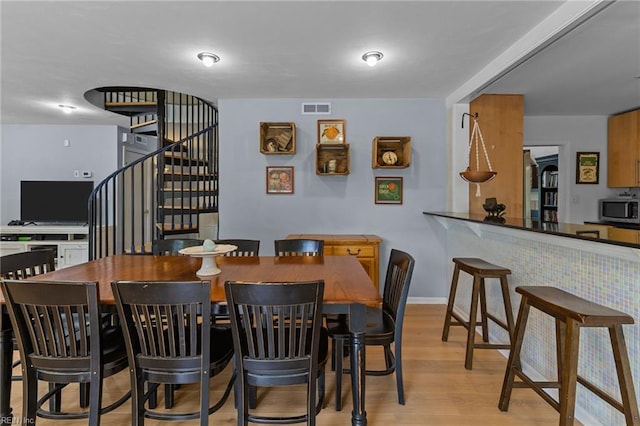 5409 Challedon Dr, Virginia Beach, VA 23462 - dining area featuring stairway and light wood finished floors