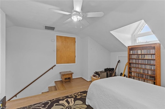 5409 Challedon Dr, Virginia Beach, VA 23462 - bedroom featuring lofted ceiling, wood finished floors, a ceiling fan, and baseboards
