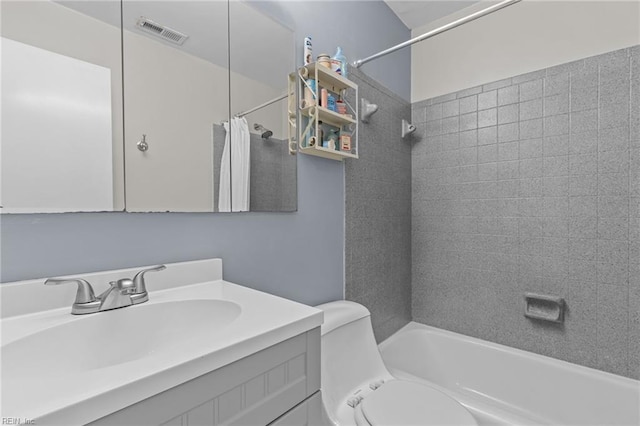 5409 Challedon Dr, Virginia Beach, VA 23462 - full bathroom with vanity, shower / bath combo with shower curtain, and toilet