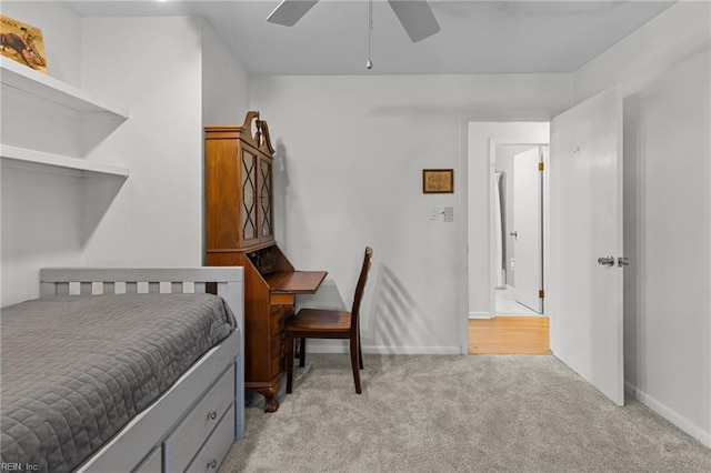 5409 Challedon Dr, Virginia Beach, VA 23462 - bedroom featuring light colored carpet, baseboards, and a ceiling fan
