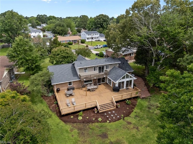 5409 Challedon Dr, Virginia Beach, VA 23462 - aerial perspective of suburban area featuring a tree filled landscape