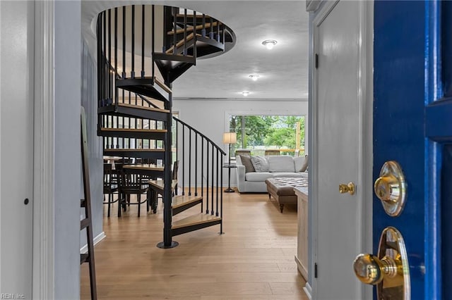 5409 Challedon Dr, Virginia Beach, VA 23462 - entryway with stairs and wood finished floors