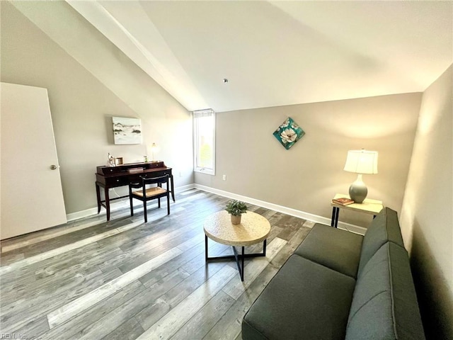30 Brough Ln # 301, Hampton, VA 23669 - living area featuring wood finished floors, lofted ceiling, and baseboards