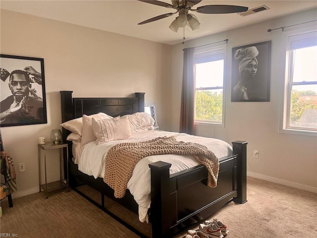 388 Boush St Unit 307, Norfolk, VA 23510 - bedroom featuring light carpet, baseboards, and ceiling fan