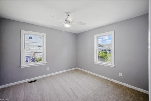 808 Williams Ave, Chesapeake, VA 23323 - spare room featuring carpet, a ceiling fan, and baseboards
