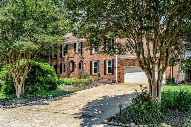840 Five Forks Rd, Virginia Beach, VA 23455 - view of front of property with driveway, brick siding, and a garage
