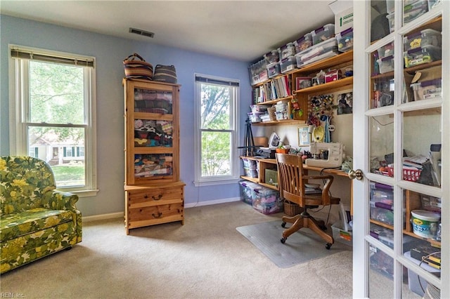 840 Five Forks Rd, Virginia Beach, VA 23455 - office area with carpet flooring, plenty of natural light, and baseboards