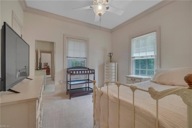 136 Wynnwood Dr, Franklin, VA 23851 - bedroom with multiple windows, light carpet, and crown molding