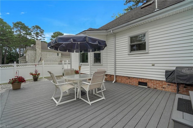136 Wynnwood Dr, Franklin, VA 23851 - deck with outdoor dining area