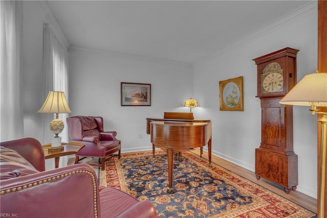 136 Wynnwood Dr, Franklin, VA 23851 - sitting room featuring ornamental molding, wood finished floors, and baseboards