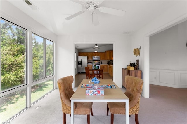 1502 Waters Edge Ln, Suffolk, VA 23435 - dining space with light carpet and a ceiling fan