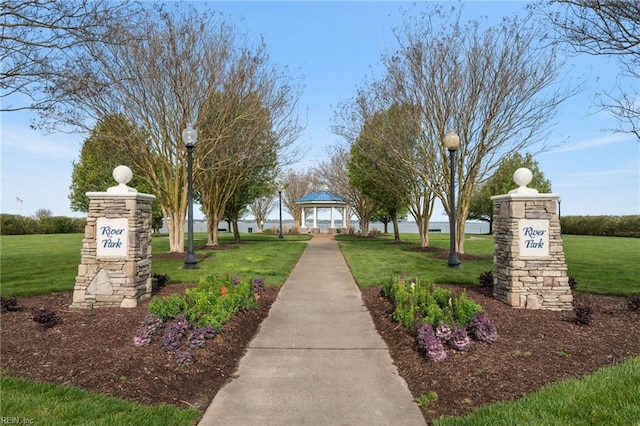 1502 Waters Edge Ln, Suffolk, VA 23435 - view of home's community featuring a gazebo and a lawn