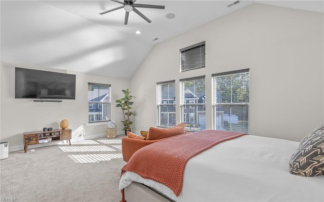 126 Secretariat Dr, Suffolk, VA 23435 - bedroom featuring vaulted ceiling, carpet floors, baseboards, and ceiling fan