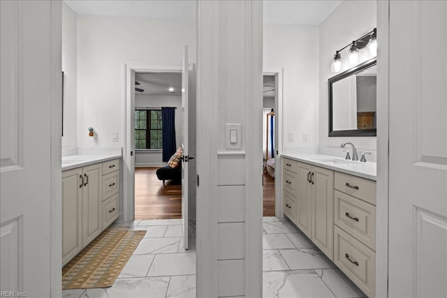 107 Gullane, Smithfield, VA 23430 - ensuite bathroom with marble look tile flooring and two vanities
