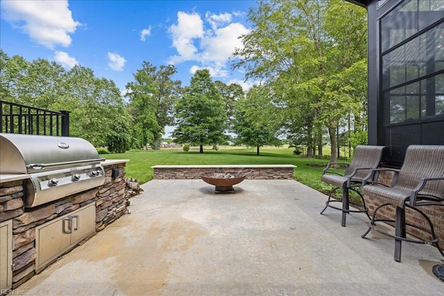 107 Gullane, Smithfield, VA 23430 - view of patio featuring a fire pit