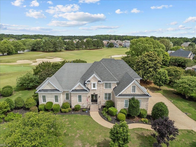 201 Royal Dornoch, Smithfield, VA 23430 - view of front of home featuring a front lawn, view of wooded area, and view of golf course