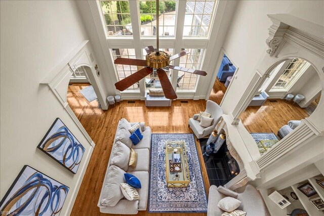 201 Royal Dornoch, Smithfield, VA 23430 - living room with a high ceiling and wood finished floors