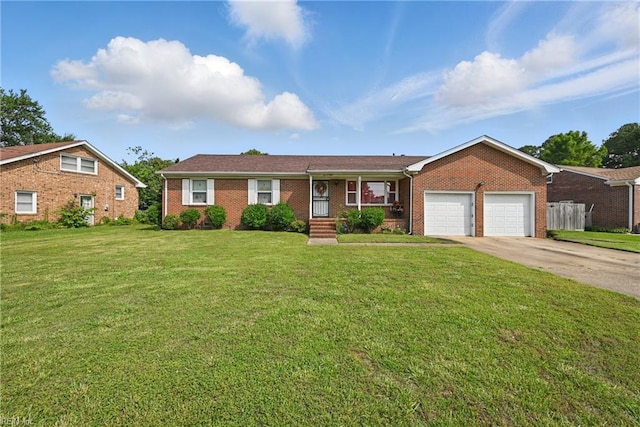 508 Crown Cres, Chesapeake, VA 23325 - single story home with a garage, brick siding, a front lawn, and driveway
