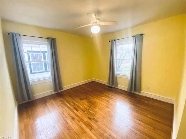 133 Chesterfield Rd, Hampton, VA 23661 - unfurnished room with wood-type flooring, ceiling fan, and baseboards