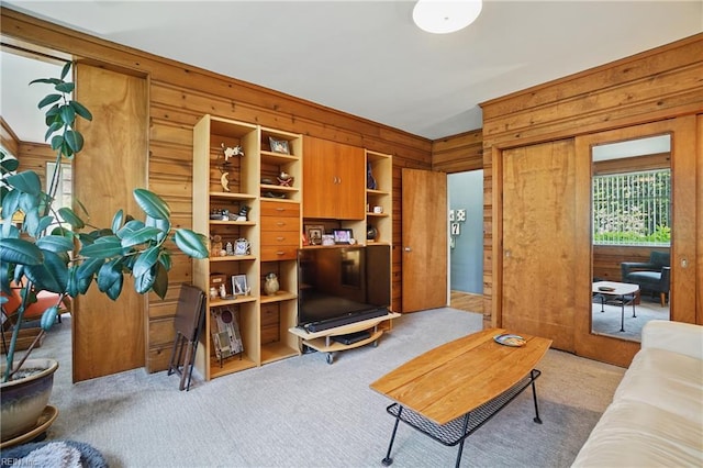 6076 Newport Pt, Norfolk, VA 23505 - living area with wooden walls and carpet flooring