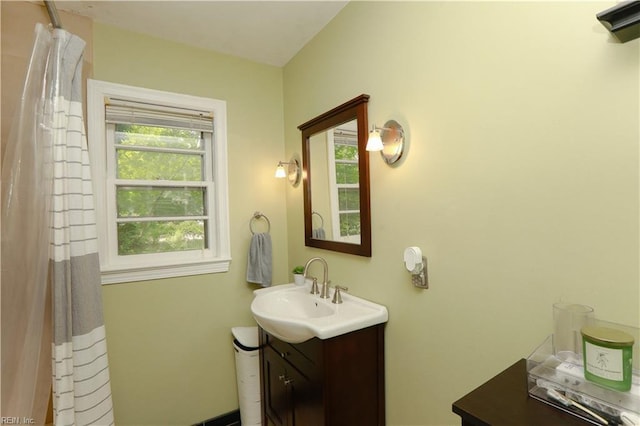 1309 Dare Rd, Yorktown, VA 23692 - bathroom with vanity and a shower with shower curtain
