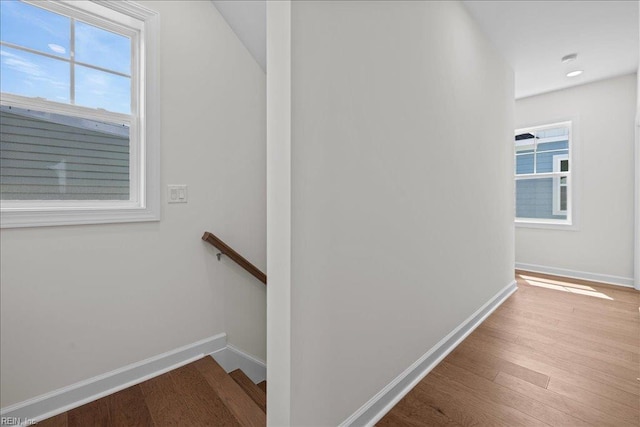 206 84th St Unit A, Virginia Beach, VA 23451 - corridor with an upstairs landing, wood finished floors, and baseboards
