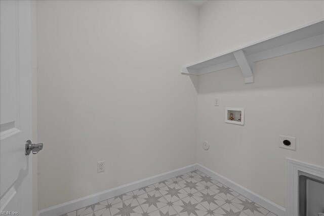 206 84th St Unit A, Virginia Beach, VA 23451 - laundry room with hookup for a washing machine, hookup for an electric dryer, light floors, and baseboards