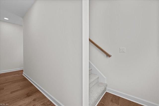 206 84th St Unit A, Virginia Beach, VA 23451 - stairs with wood finished floors, baseboards, and recessed lighting