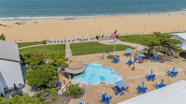 4004 Atlantic Ave Unit Cs9, Virginia Beach, VA 23451 - drone / aerial view of expansive beach and a pool