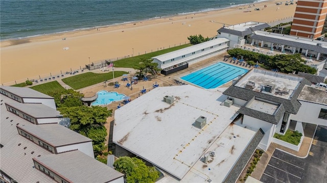 4004 Atlantic Ave Unit Cs9, Virginia Beach, VA 23451 - aerial view of a pool area and waterfront with a beach